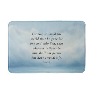 John 3:16 Bible Verse Image Bath Mat