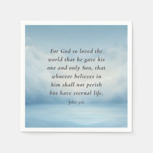 John 3:16 Bible Verse Image Napkin