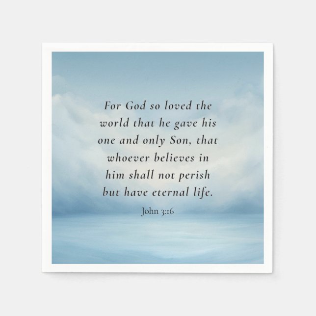 John 3:16 Bible Verse Image Napkin (Front)