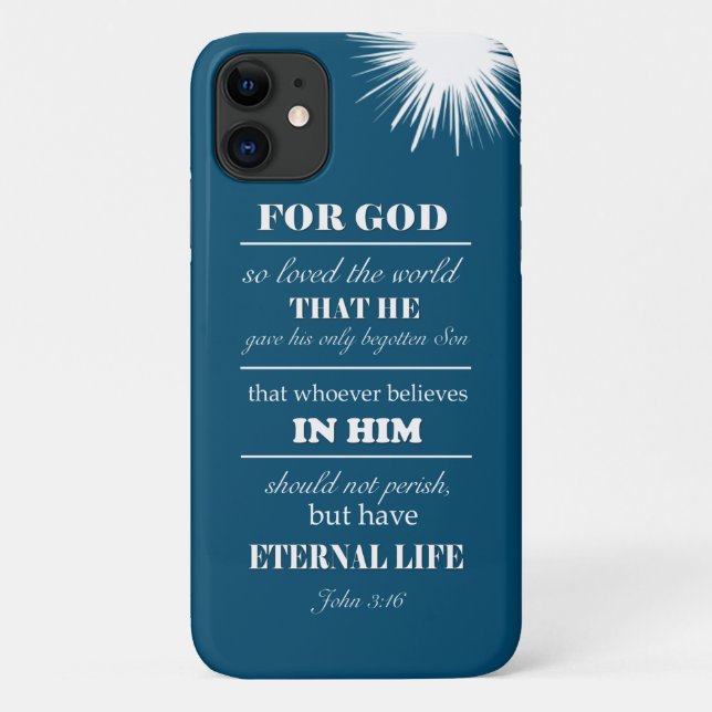 John 3:16 Bible Verse inspirational Case-Mate iPhone Case (Back)