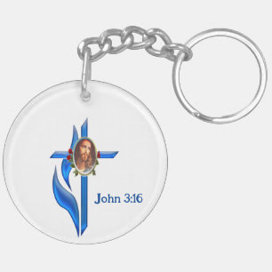 John 3:16 Bible verse Key Ring