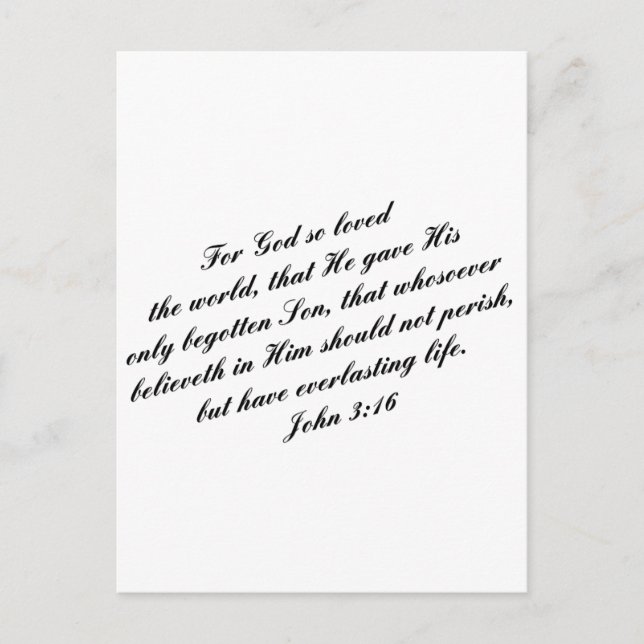 John 3:16 Bible Verse (KJV) Postcard (Front)