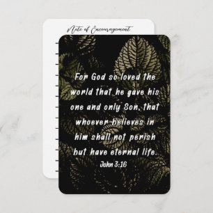 John 3:16 Bible Verse Love of God Coleus Leaves  Card