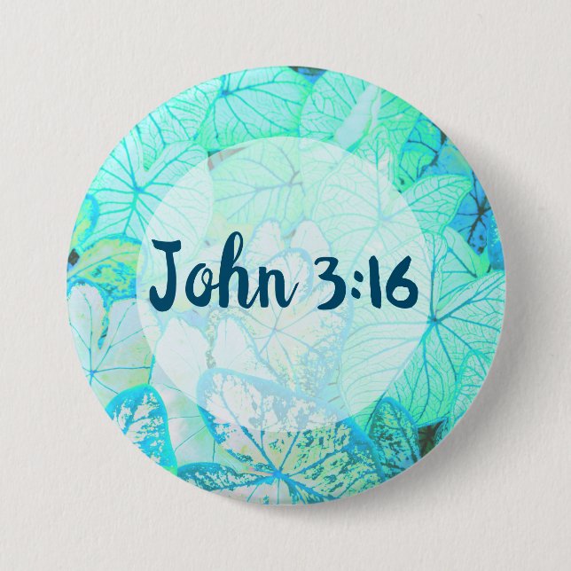 John 3:16 Bible Verse Pin Button (Front)