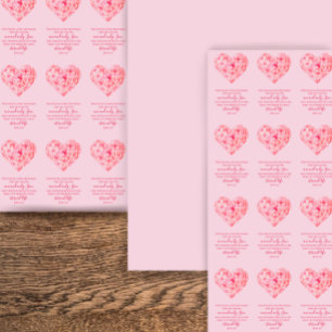 John 3:16 Bible Verse Pink Watercolor Heart Wrapping Paper Sheet