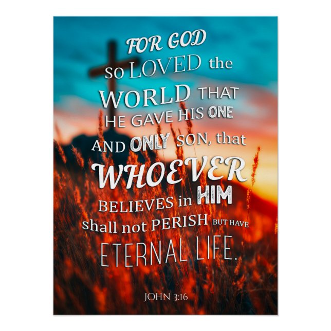 John 3:16 Bible Verse Poster (Front)