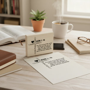 John 3:16 Bible Verse Rubber Stamp