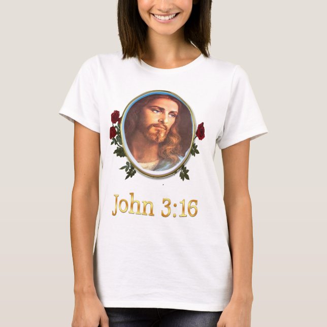 John 3:16 Bible verse T-Shirt (Front)