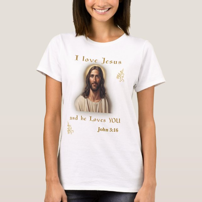 John 3:16 Bible verse T-Shirt (Front)