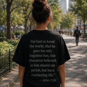 John 3:16 Bible Verse T-Shirt Christian Faith
