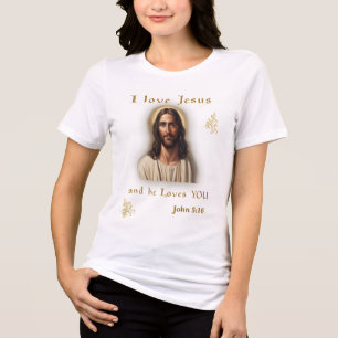 John 3:16 Bible verse Tri-Blend Shirt