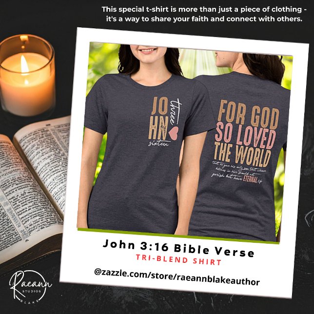 John 3:16 Bible Verse Tri-Blend Shirt (Creator Uploaded)