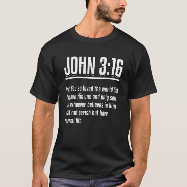 John 3 16 Bible Verse Tshirt T Shirt (Front)