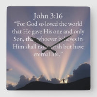 John 3:16 Bible Verse Wall Clock