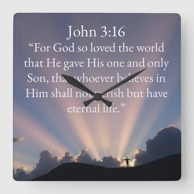 John 3:16 Bible Verse Wall Clock (Front)