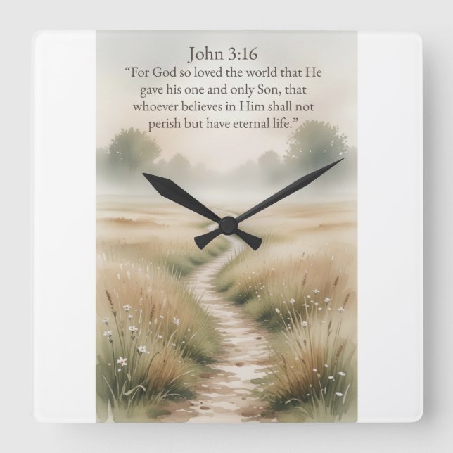 John 3:16 Bible Verse Wall Clock (Front)