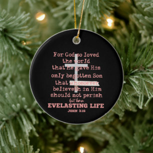 John 3.16 ceramic tree decoration