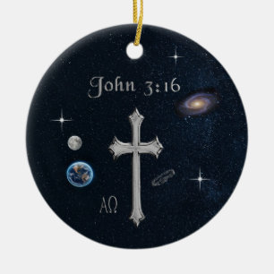 John 3:16 ceramic tree decoration