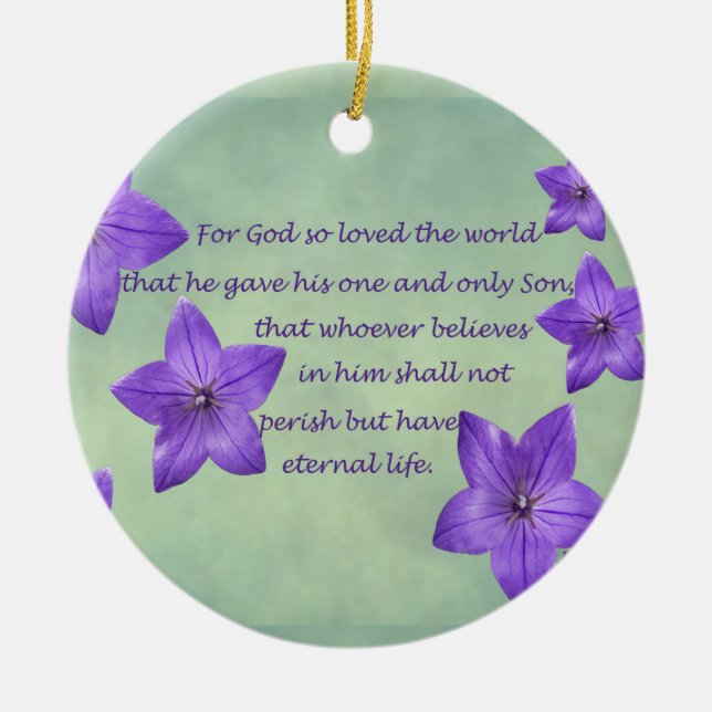 John 3:16 ceramic tree decoration (Front)