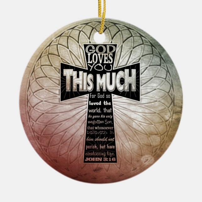 John 3:16 ceramic tree decoration (Front)
