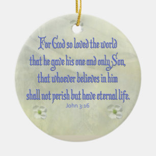 John 3:16 ceramic tree decoration
