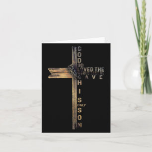 John 3_16 Christian Cross Bible Shirt Christian Qu Thank You Card