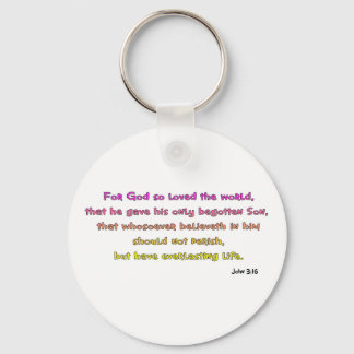 John 3:16 Christian Gift Key Ring
