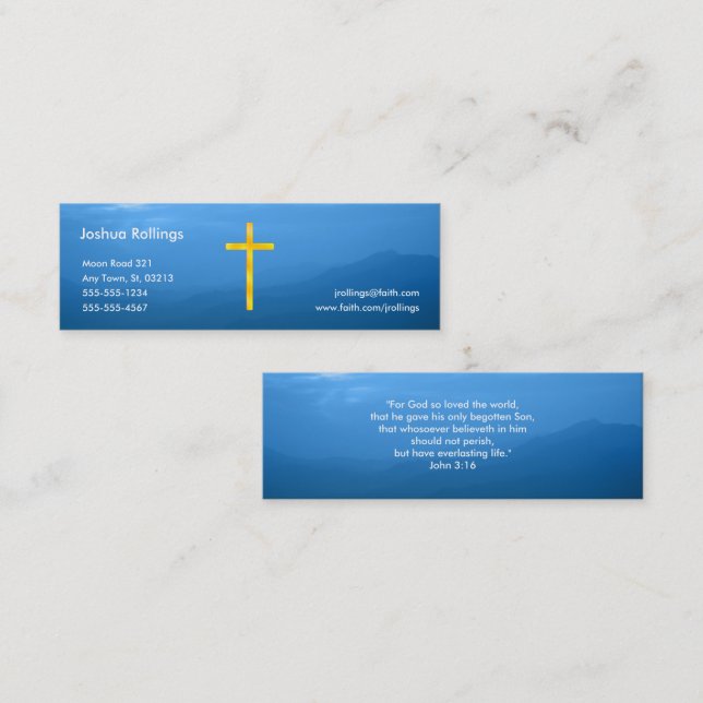 John 3:16 - Christian Mini Business Card (Front/Back)