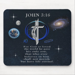John 3:16 Christian Mouse Pad