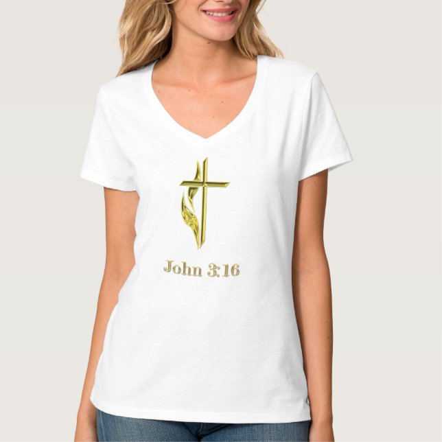John 3:16 christian t-shirts (Front)