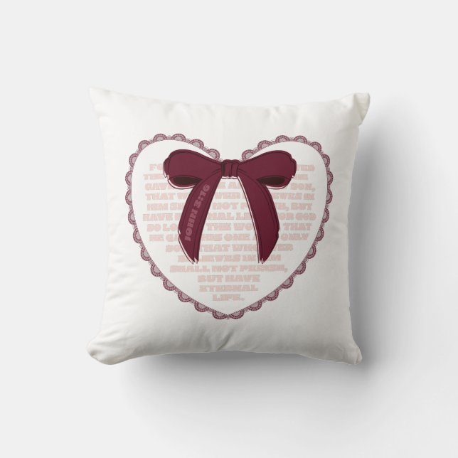 John 3:16 - Christian Valentine Cushion (Front)