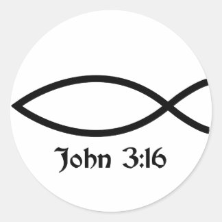 John 3:16 classic round sticker