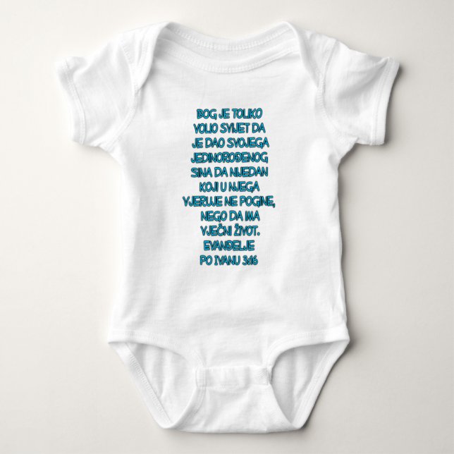 John 3:16 Croatian Baby Bodysuit (Front)