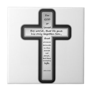 John 3:16 Cross Only Tile