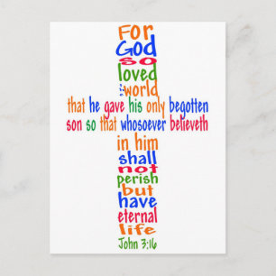 John 3:16 Cross Postcard