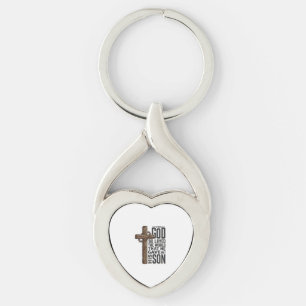 John 3_16 Cross Vintage Engraving Christian Design Key Ring