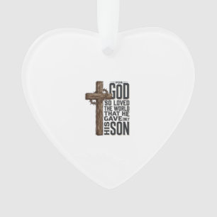 John 3_16 Cross Vintage Engraving Christian Design Ornament