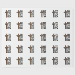 John 3_16 Cross Vintage Engraving Christian Design Wrapping Paper