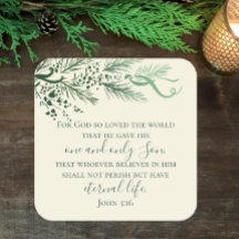 John 3:16 Custom Bible Unique Greenery Christmas 