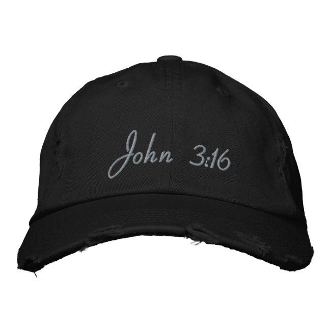 John 3:16 Customisable Embroidered Baseball Cap (Front)
