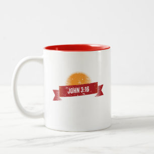 John 3:16 Design Vintage Look Two-Tone Coffee Mug