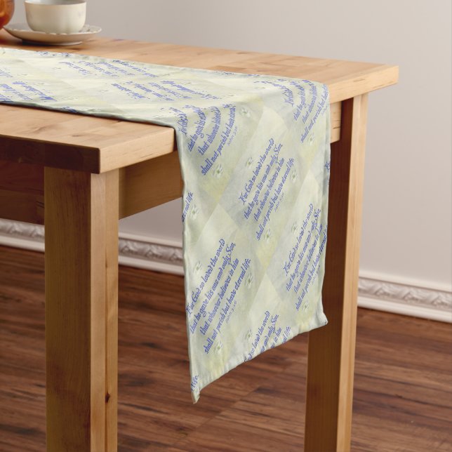 John 3:16 Dogwood Short Table Runner (In Situ)