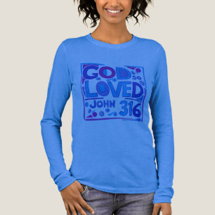 John 3:16 Easter Fauvism Bible Verse Tri-Blend Shirt