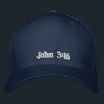 John 3:16 embroidered hat<br><div class="desc">Rock your cap and demonstrate your faith by wearing a John 3:16 cap.</div>