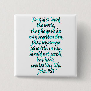 John 3:16 English 15 Cm Square Badge