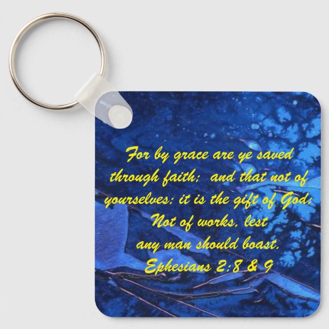 John 3:16 & Ephesians2:8 & 9 Bible truth Keychain (Front)