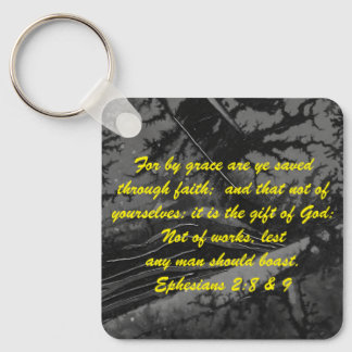 John 3:16 & Ephesians2:8 & 9 Bible truth Keychain