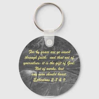 John 3:16 & Ephesians2:8 & 9 Bible truth Keychain