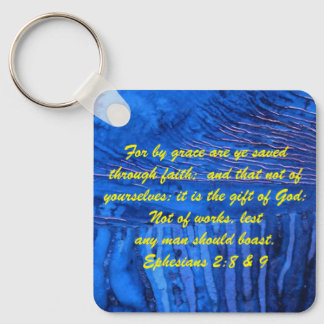 John 3:16 & Ephesians2:8 & 9 Bible truth Keychain
