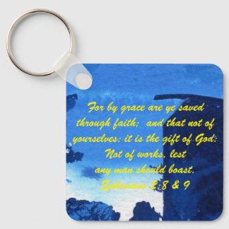 John 3:16 & Ephesians2:8 & 9 Bible truth Keychain